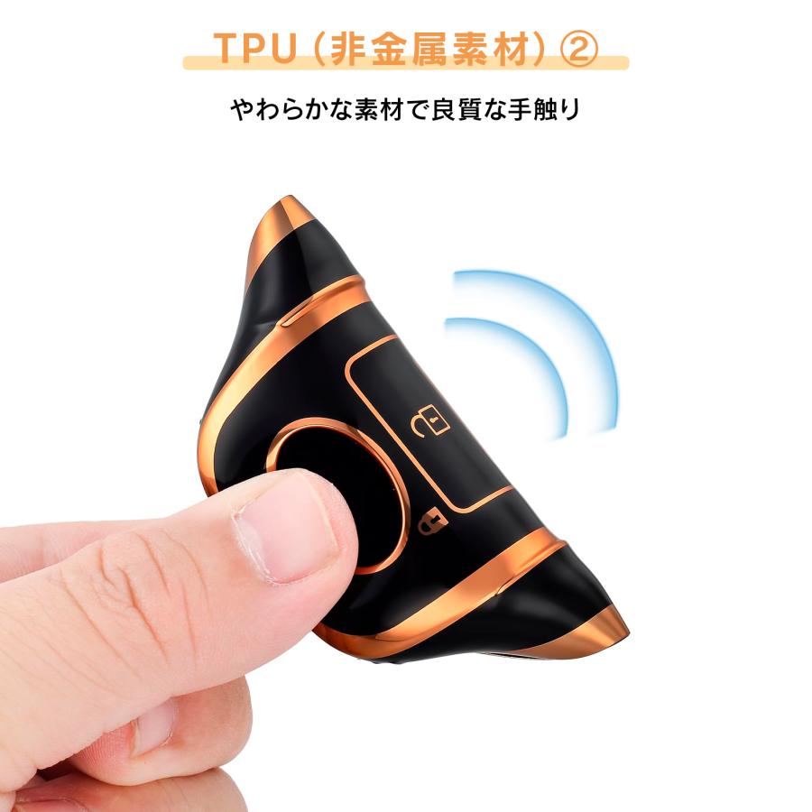 R.A.C 光沢があるオシャレなTPUスマートキーカバー ブラック/ゴールド DAIHATSU-1 ダイハツ | ダイハツ | 08