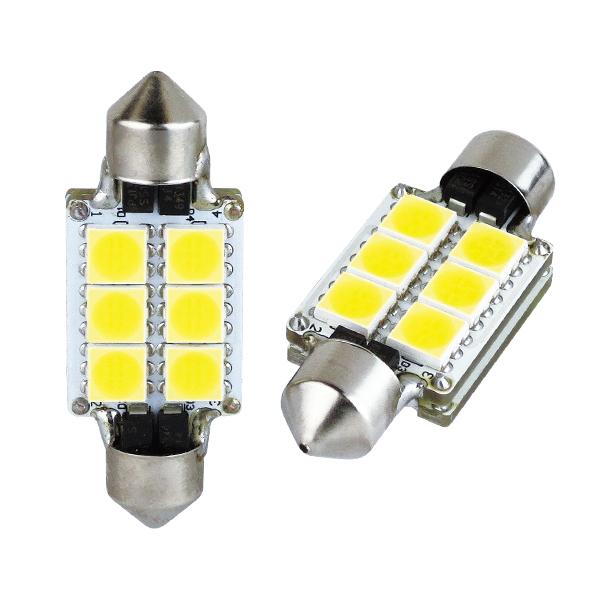 R.A.C LED  K5W T10x41 12V10W キャンセラー内蔵 発光色ホワイト 2個入り | 