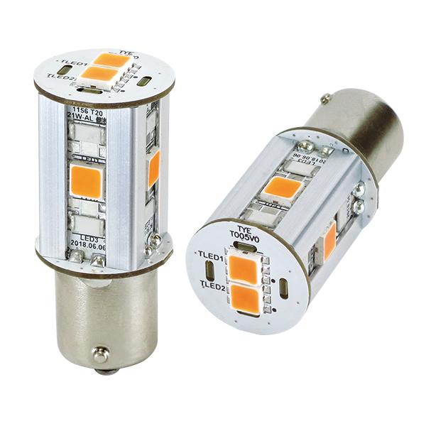 R.A.C LED  PY21W S25 12V21W ハイフラ防止回路内蔵 発光色アンバー 2個入り  ※極性有り | 
