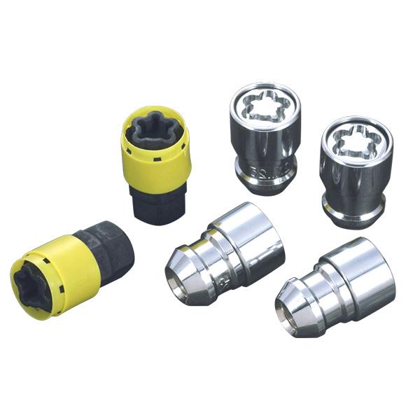 R.A.C ホイルロックナット M12 × 1.25 60°テーパー ネジ部 28.5mm 全長 36mm 4本入り キー2本付き スピンスリーブ付き | 