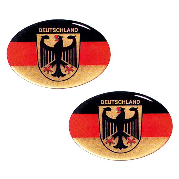 【新品/廃盤品/在庫限り】 (ドイツ Herbert Richter製） R.A.C クリスタル デコエンブレム フラッグ ロゴ 2枚セット | 