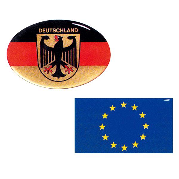 【新品/廃盤品/在庫限り】 (ドイツ Herbert Richter製） R.A.C クリスタル デコエンブレム フラッグ ロゴ&EUマークセット | 