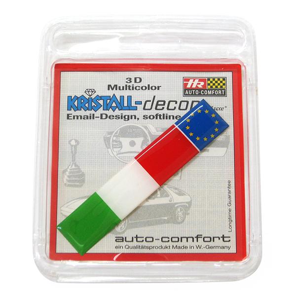 【新品/廃盤品/在庫限り】 (ドイツ Herbert Richter製） R.A.C クリスタル デコエンブレム イタリア フラッグ EUマーク |  | 01