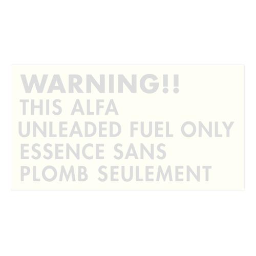 【新品/廃盤品/在庫限り】 R.A.C 給油口 ワーニング ステッカー アルファ シルバー 1枚入り | アルファロメオ