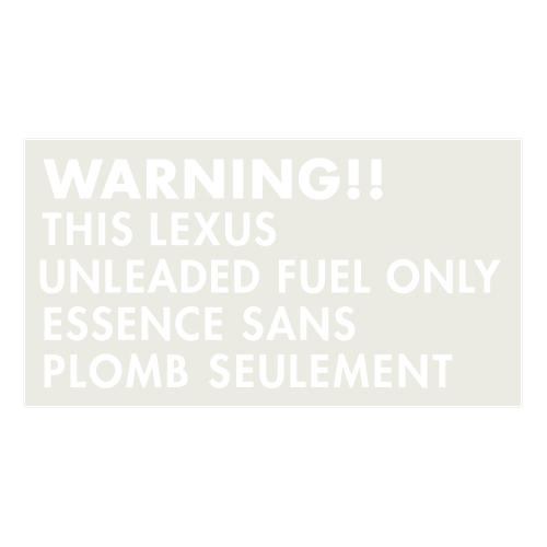 【新品/廃盤品/在庫限り】 R.A.C 給油口 ワーニング ステッカー レクサス ホワイト 1枚入り | レクサス