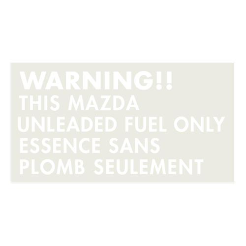 【新品/廃盤品/在庫限り】 R.A.C 給油口 ワーニング ステッカー マツダ ホワイト 1枚入り | マツダ