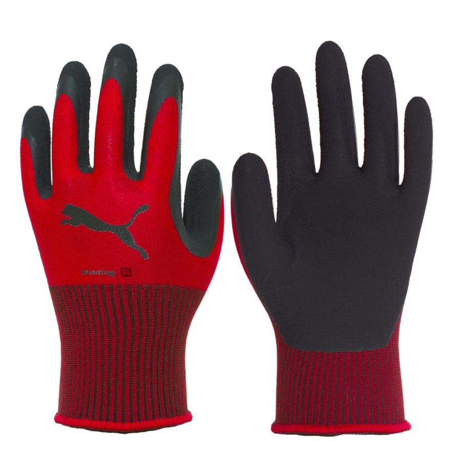 【サイズ：XL】 プーマ 作業用手袋 PUMA WORK GLOVES 天然ゴムコーティング手袋 レーシング PG-1350 レッド XLサイズ 背抜き手袋 | PUMA