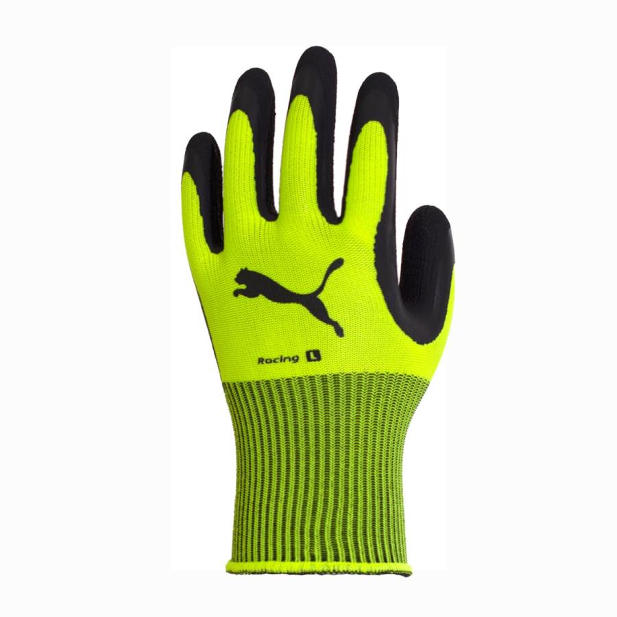 【サイズ：L】 3双セット プーマ 作業用手袋 背抜き手袋 PUMA WORK GLOVES 天然ゴムコーティング手袋 レーシング PG-1350 イエロー | PUMA | 01