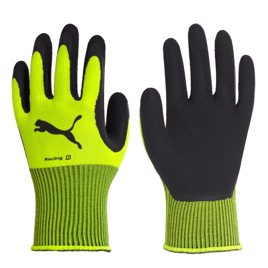 【サイズ：XL】 プーマ 作業用手袋 PUMA WORK GLOVES 天然ゴムコーティング手袋 レーシング PG-1350 イエロー XLサイズ 背抜き手袋 | PUMA