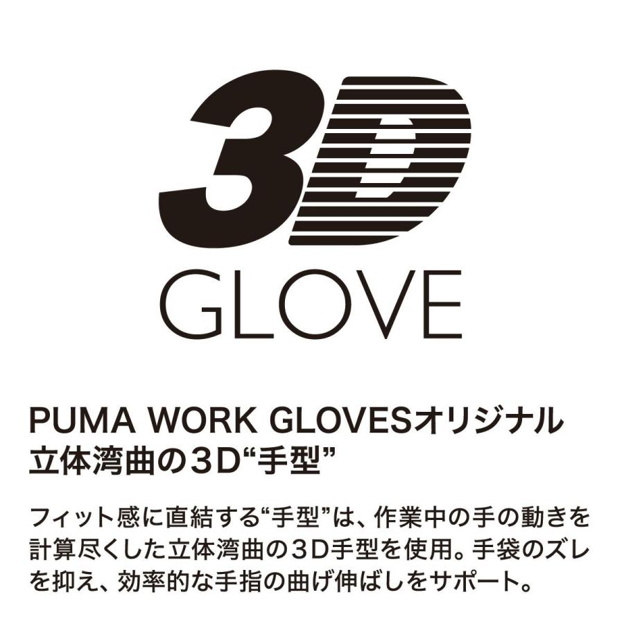 【サイズ：XL】 3双セット プーマ 作業用手袋 背抜き手袋 PUMA WORK GLOVES Nito Breath ニトブレス手袋 PG-1530 ブラック&イエロー | PUMA | 09