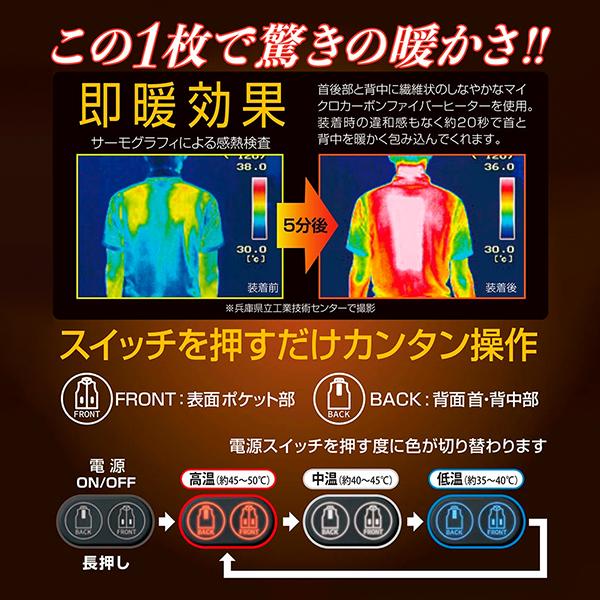 アタックベース ヒートベスト バッテリーセット 50000 3Lサイズ グレー | アタックベース | 11