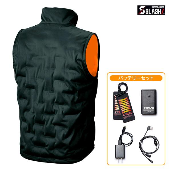 在庫限り S-HEAT ヒートベスト バッテリーセット 01920 + 08000 Lサイズ ブラック |  | 02