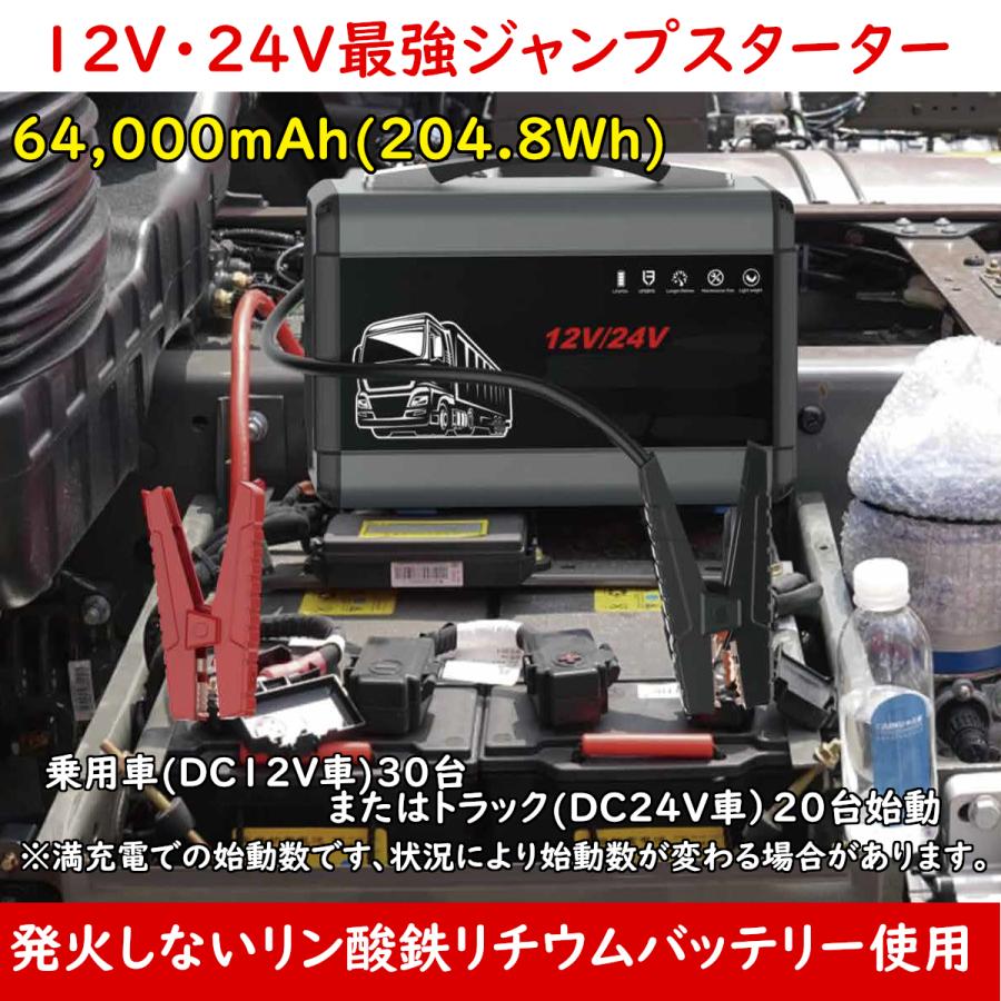 MTO 12V/24V兼用 ハイパワー ジャンプスターター 軽自動車からトラック・重機・建機に対応 FCJ64000 |  | 01