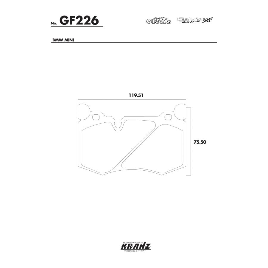 MINI R56/R55/R57/R58/R59 汚さない ブレーキパット フロント 左右セット クランツ・ジガ GF226 | MINI | 04