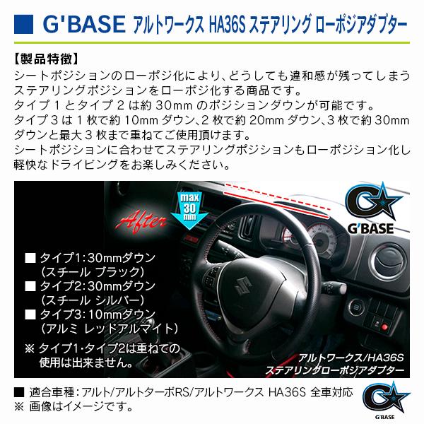 スズキ アルトワークス HA36S ジーベース ステアリング ローポジ