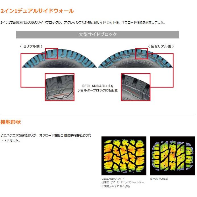 ヨコハマ ジオランダー AT4 G018 GEOLANDAR A/T4　LT275/70R18　125/122S　OWL(アウトラインホワイトレター)　4本SETで送料無料！！の画像