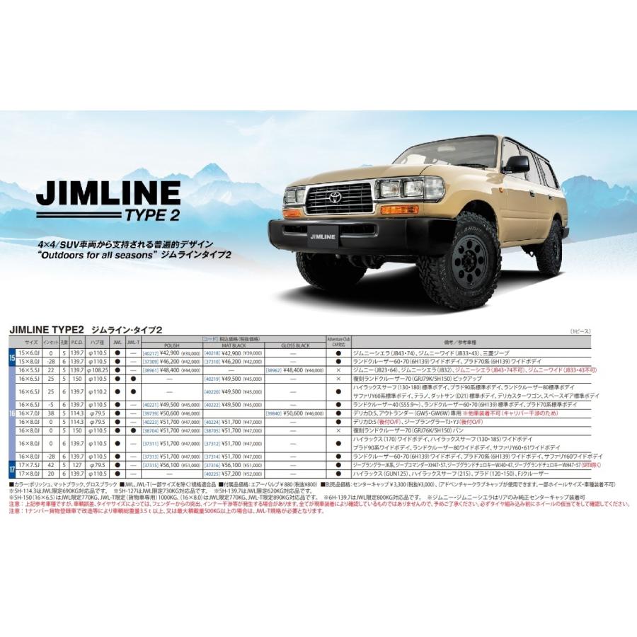 ジムライン type2 PCD150 ランドクルーザー100 ランクル100