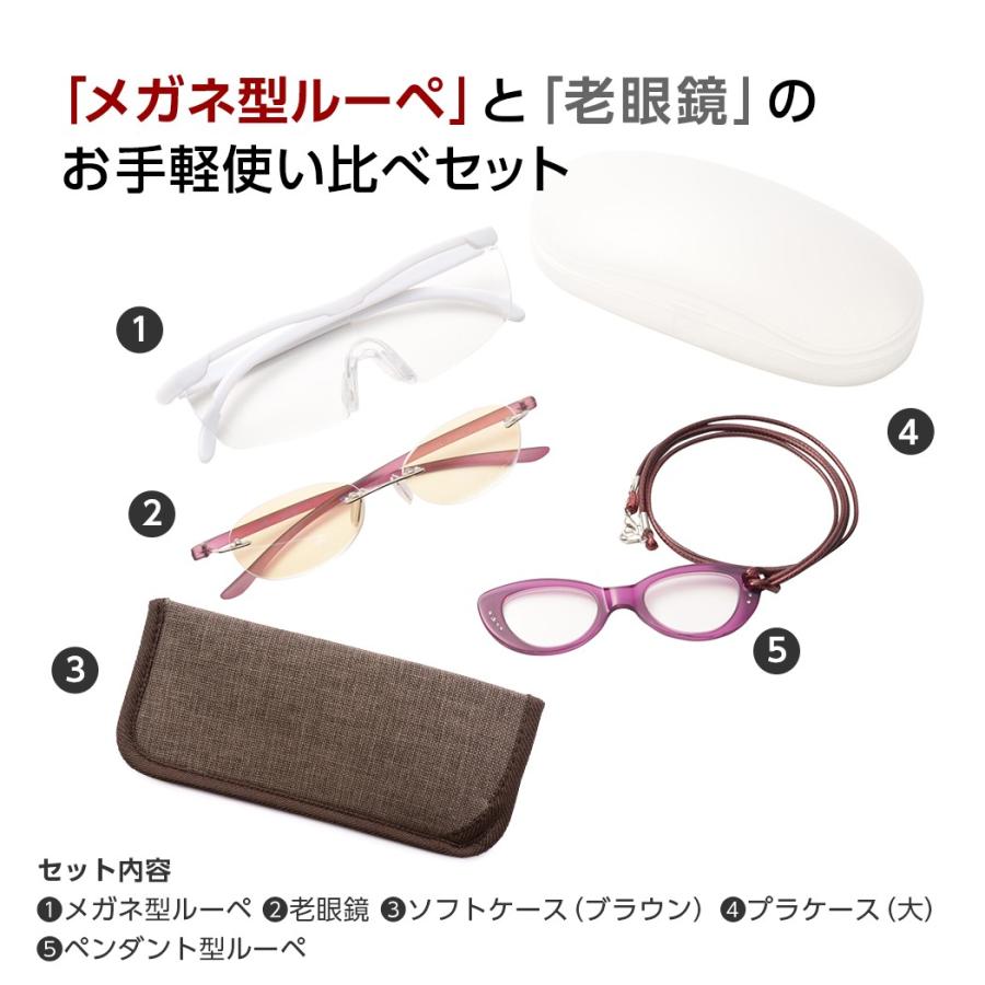 87%OFF!】 ルーペメガネ 満喫セット おしゃれ 拡大鏡 老眼鏡 メガネ型ルーペ 女性用 リーディンググラス シニアグラス 老眼鏡 ルーペ パープル ブラック おしゃれ