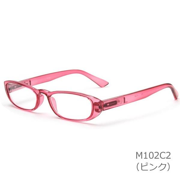 老眼鏡 シニアグラス おしゃれ レディース 紫外線カット バネ丁番 女性用 シンプル UVカット UV400 リーディンググラス ピンク (M-102)｜readingglasses｜03