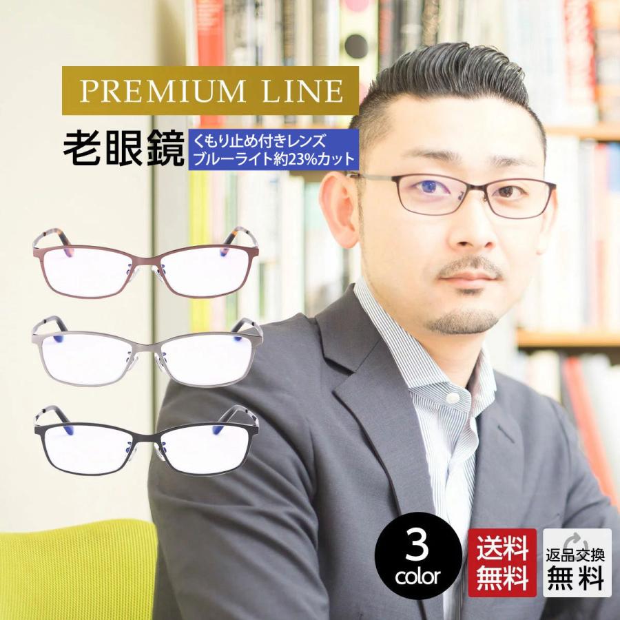 新作通販 老眼鏡 くもり止めコーティング付き特別仕様 おしゃれ メンズ ブルーライトカット 紫外線カット 男性用 リーディンググラス シニアグラス チタン M311 Af