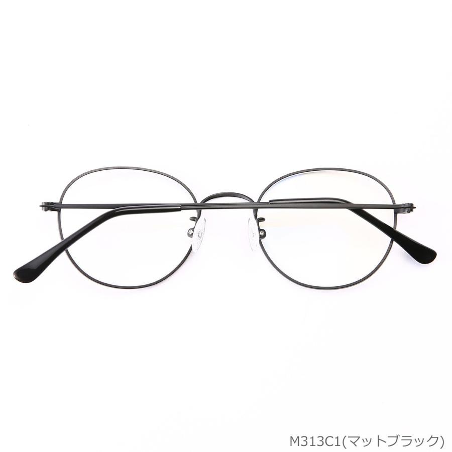 MIDI ブルーライトカットメガネ 伊達メガネ 紫外線カット (M-313