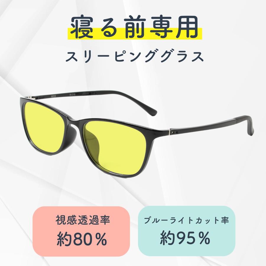 MIDI 寝る前専用メガネ 度付き メンズ 度入り 度あり ブルーライト