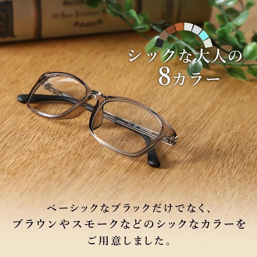 MOOM レンズなし スクエア ファッションメガネ 男性用 伊達メガネ レンズなし メガネフレーム MM-200-Lensless｜readingglasses｜02