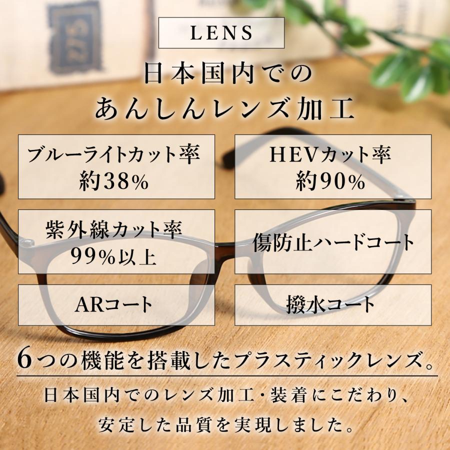 MOOM ブルーライトカット メンズ 度なし PCメガネ スクエア パソコン用
