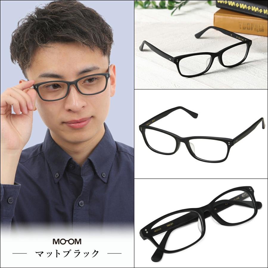 MOOM レンズなしメガネ レンズなし スクエア ファッションメガネ 男性