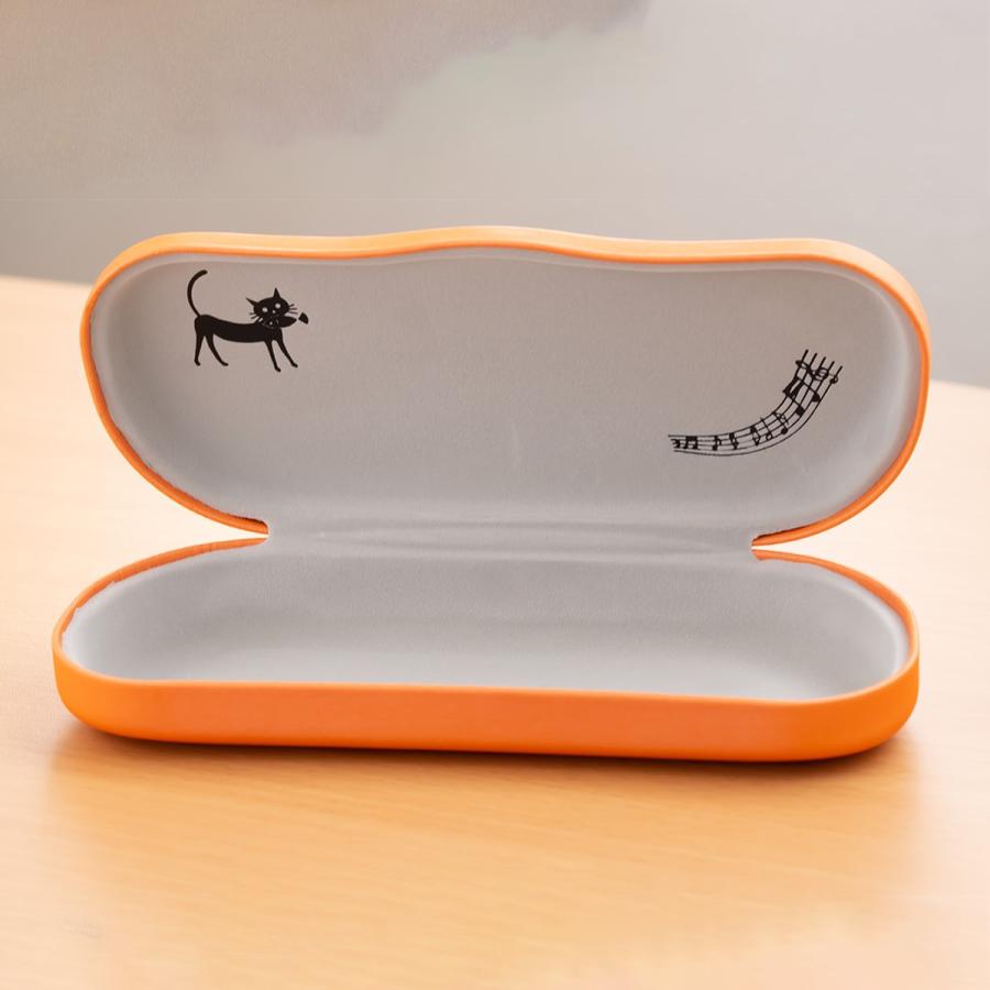 メガネケース ハードタイプ ネコとめがね柄 3カラー 返品交換無料