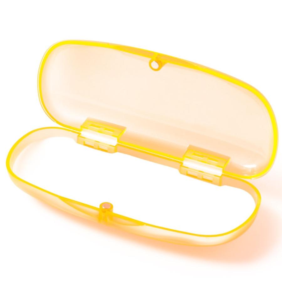 クリアフレーム メガネ ケース付き カラフルなメガネケース 6色から選べる 無地 マット表面加工 クリア