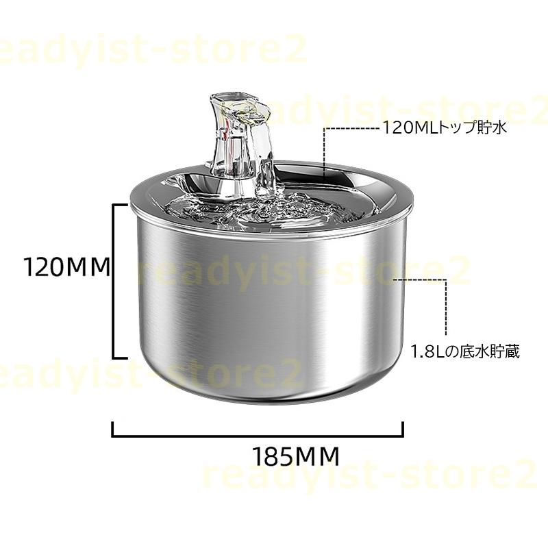 送料無料 水飲み器 犬用 猫用 循環式給水器 フィルター式給水器 ねこ 蛇口式 円筒形 L 猫用給水器 浄水 大容量 自動給水器 清潔 水位探知 貯水 猫犬ボウル｜readyist-store2｜08