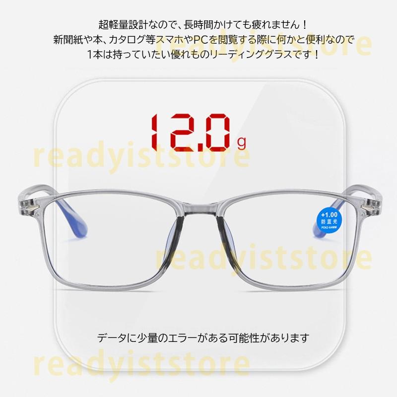 送料無料 老眼鏡 超弾力性 アンチブルーライト 眼鏡 シニアグラス 薄い TR素材 度数+0.00-4.0 おしゃれ 敬老の日 おすすめ 男女兼用 度数チェック|readyiststore|04