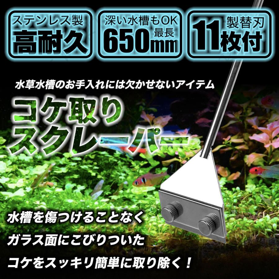 コケ取り スクレーパー プロレイザー 65cm 46cm 苔取り 替え刃11枚付 アクアリウム 水草 苔 水槽 掃除 クリーナー 藻 苔 コケ 対策 リーフマート 通販 Yahoo ショッピング