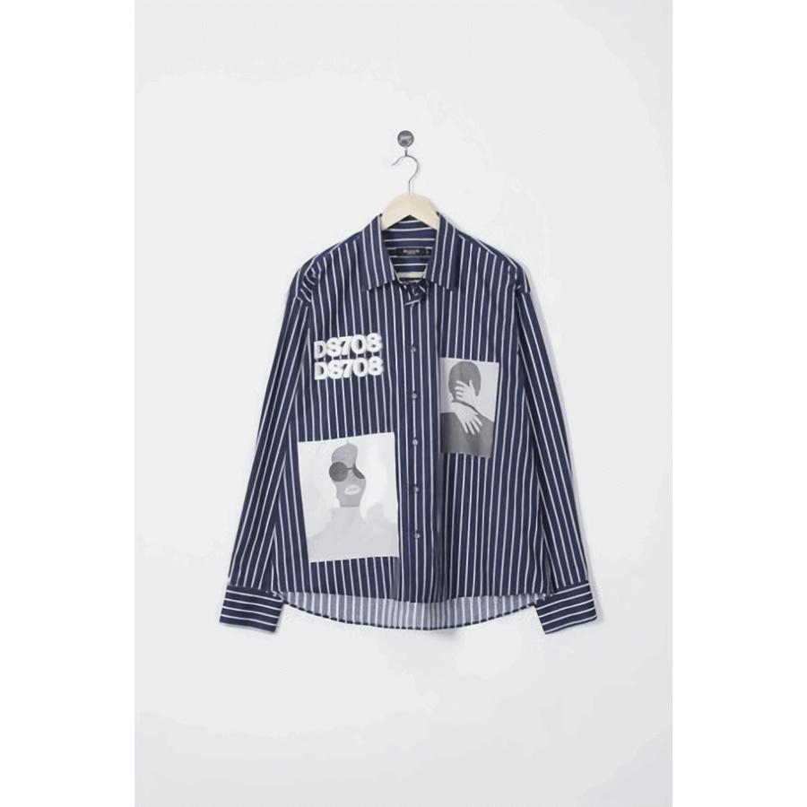 良質 韓国ブランド D Search Stripe Print Shirts ストライププリントシャツ 長袖 ストライププリントシャツ ホワイト ベージュストライプ Panero Shop