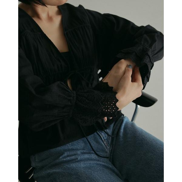 anuke 即日発送(火曜除く)/anuke アンヌーク Vneck Lace Blouse 