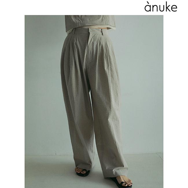 anuke 即日発送/anuke アンヌーク Check Tuck Pants 62510708 2025春夏