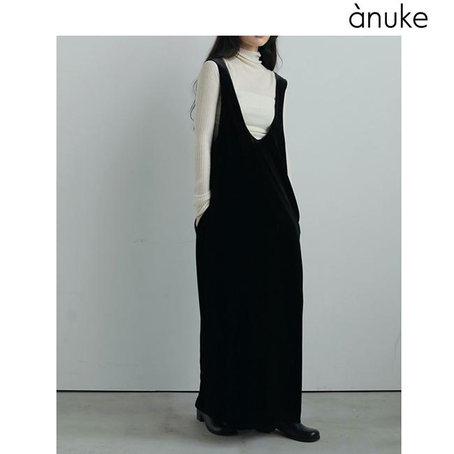 anuke Twill Uneck Onepiece 36 黒 anuke Twill Uneck Onepiece 36 黒 Twill Uneck Onepiece（マキシ丈