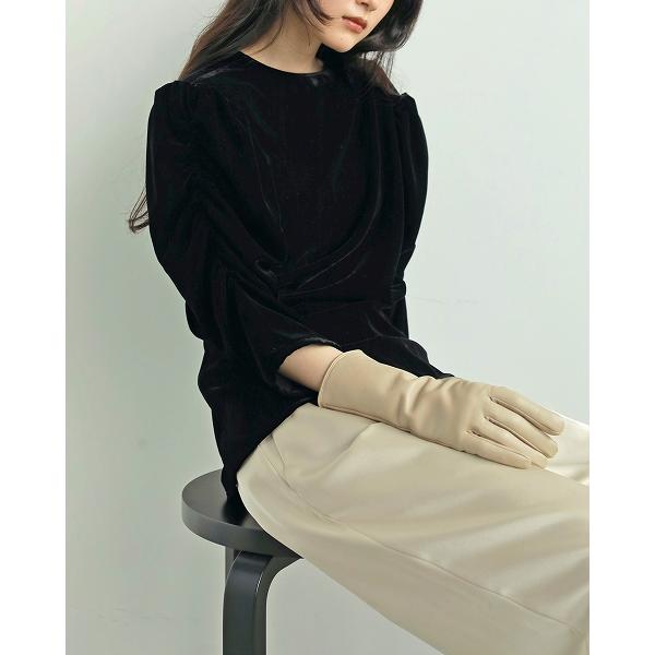 anuke 土日祝も即日発送/anuke アンヌーク Velour Gather Blouse 