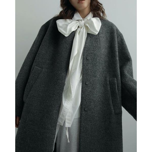 anuke 予約商品/anuke アンヌーク Collarless Cocoon Coat