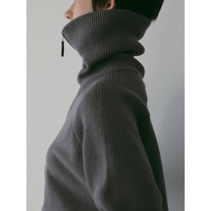 anuke（アンヌーク） 即日発送(火曜除く)/anuke Zip Rib Knit 62610504