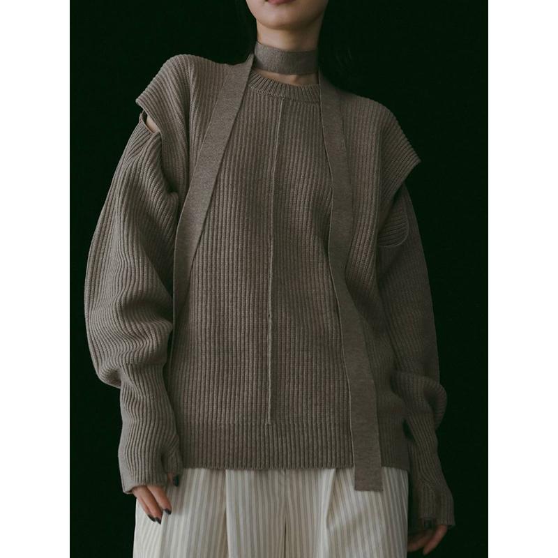 トップス anuke Slit Rib Knit anuke（アンヌーク） 即日発送/anuke Slit Rib Knit 62610523 26SS