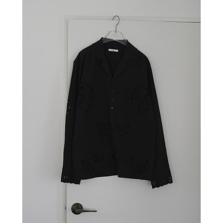 アンヌーク　カットワーク　オープンカラー　シャツ　ブラック anuke（アンヌーク） 予約商品/anuke Cutwork Opencollar Shirts