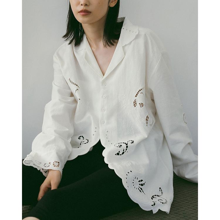 anuke（アンヌーク） 予約商品/anuke Cutwork Opencollar Shirts