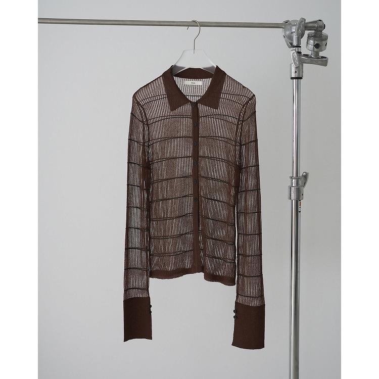 anuke＊トップス anuke（アンヌーク） 即日発送/anuke Sheerborder Knit Shirts
