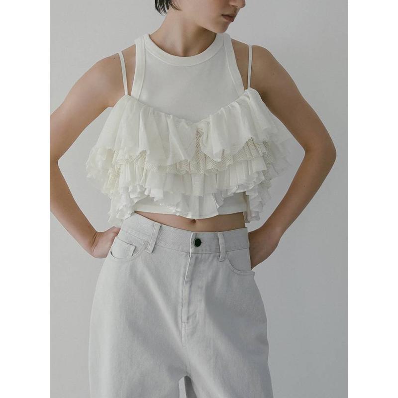 anuke（アンヌーク） 即日発送/anuke Mesh Frill Camisole 62610402