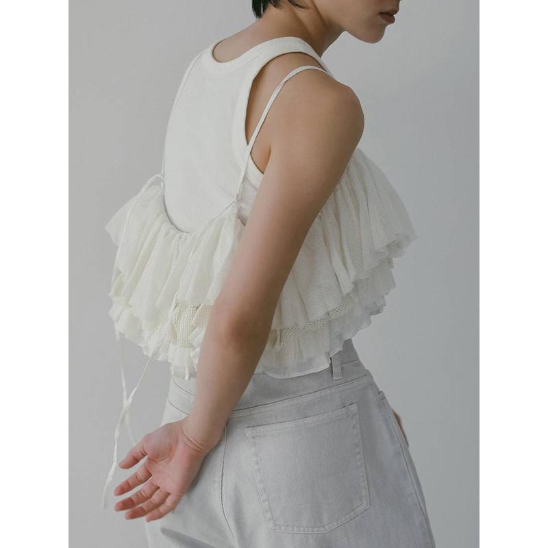 anuke（アンヌーク） 土日も即日発送/anuke Mesh Frill Camisole