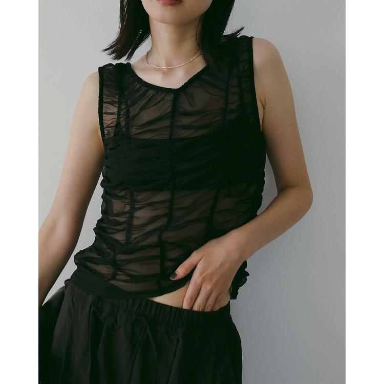 anuke（アンヌーク） 土日も即日発送/anuke Tulle Gather Tanktop