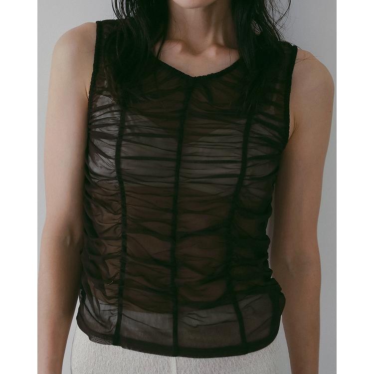 GWも即日発送/anuke アンヌーク Tulle Gather Tanktop 62610626 ネコポス送料無料_8