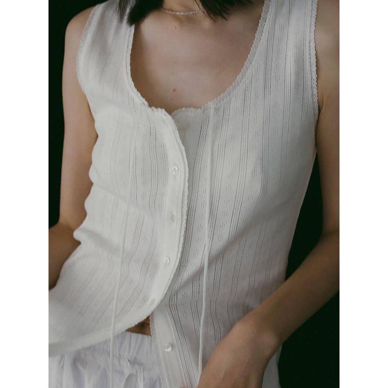 即日発送/anuke アンヌーク Cut Lace Tanktop 62610621  ネコポス送料無料 26SS 2026春夏 キャンセル返品不可の画像